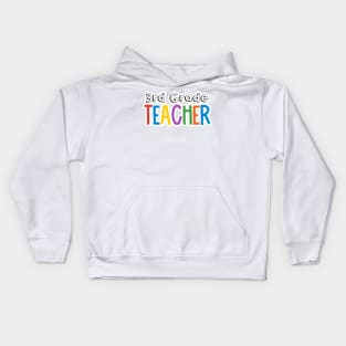 Rainbow 3rd Grade Teacher Kids Hoodie